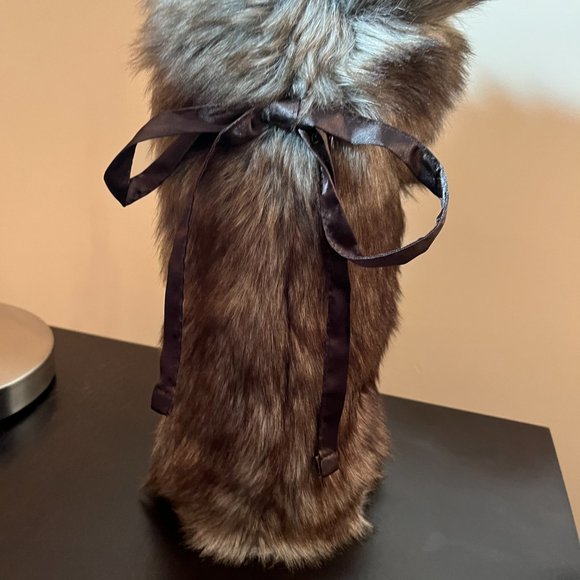 Other - Faux Fur Pottery Barn wine bag